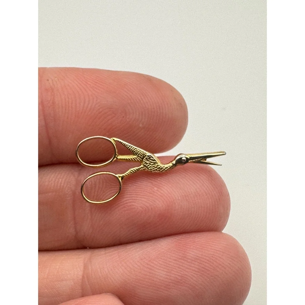 Vintage Paul C. Tie Tack Scissor Stork  Seamstress Lapel Pin Pelecis Lapel Pin